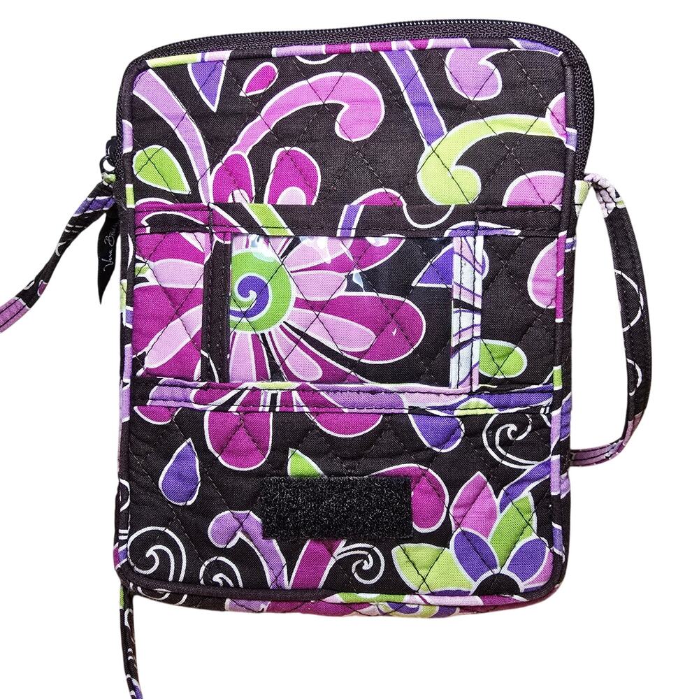 Vera Bradley Purple Punch Mini Hipster Purse Handbag Cross Body Pink Flower - Picture 3 of 6